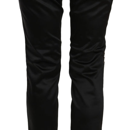 Exte Black Mid Waist Skinny Dress Formal Trousers Pants