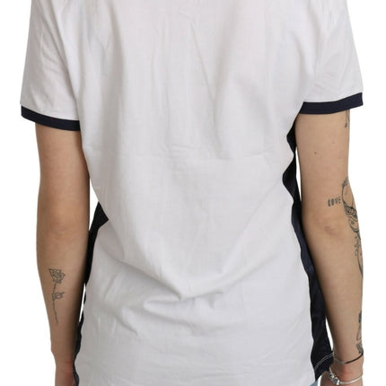 Beverly Hills Cotton White Collared Short Sleeve Top