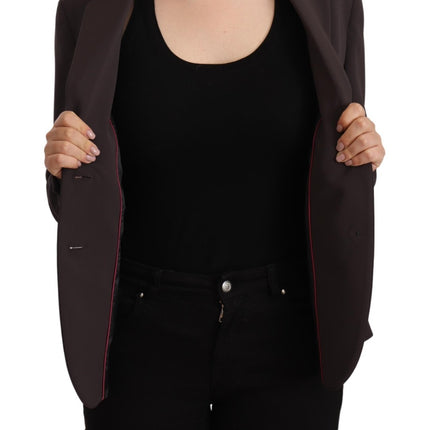 F.IT Brown Long Sleeve Single Breasted Women Jacket Blazer