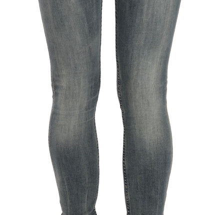 PLEIN SUD Blue Washed Low Waist Slim Fit Skinny Denim Casual Jeans