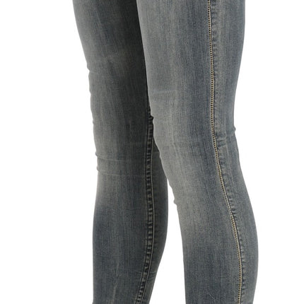PLEIN SUD Blue Washed Low Waist Slim Fit Skinny Denim Casual Jeans