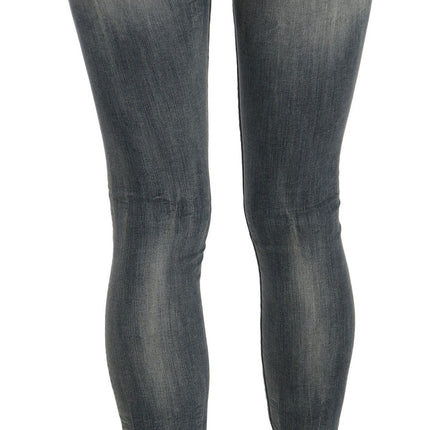 PLEIN SUD Blue Washed Low Waist Slim Fit Skinny Denim Casual Jeans