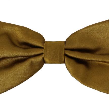 Dolce & Gabbana Yellow Mustard 100% Silk Butterfly Papillon Men Bow Tie