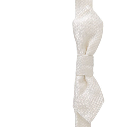 Dolce & Gabbana White 100% Silk Slim Adjustable Neck Papillon Men Tie
