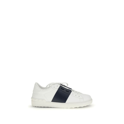 Valentino Garavani Blue Calf Leather Bos Taurus Low Top Sneakers
