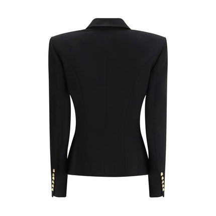 Balmain Black Wool Oves Aries Blazer