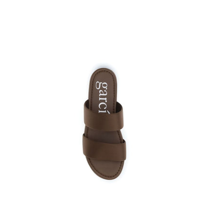Pedro García Brown Silk Flat Sandals