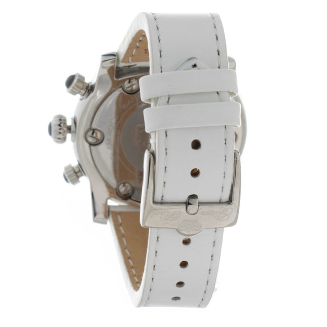 GLAM ROCK Black Leather Dress Watch