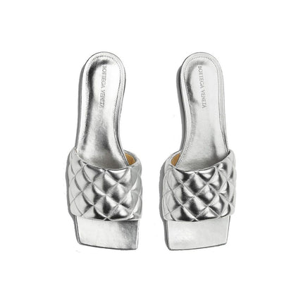 Bottega Veneta Silver Calfskin Sandals