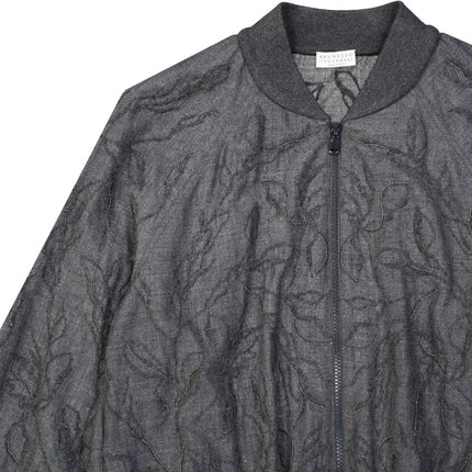 Brunello Cucinelli Gray Virgin Wool Bomber
