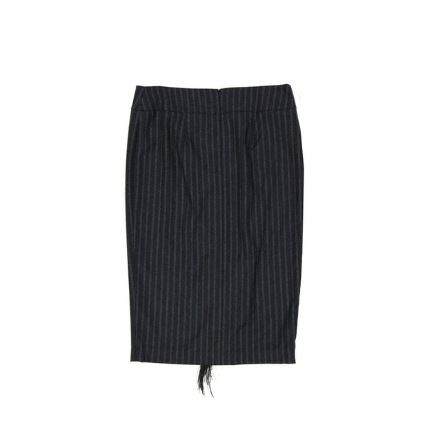 Brunello Cucinelli Gray Virgin Wool Midi Skirt