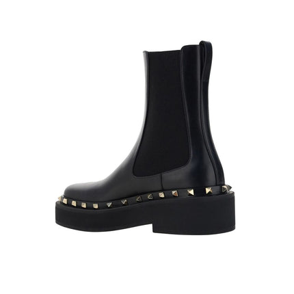 Valentino Garavani Black Calfskin Flat Boots