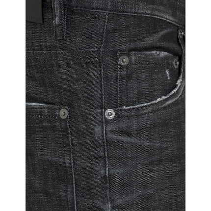 Dsquared² Black Cotton Slim Fit Jeans Dsquared²