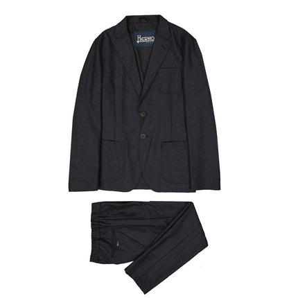 Herno Gray Wool Casual Pants