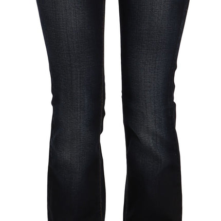 John Galliano Blue Washed Mid Waist Regular Leg Boot Cut Denim Jeans
