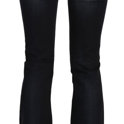 John Galliano Blue Washed Mid Waist Regular Leg Boot Cut Denim Jeans