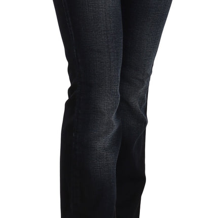 John Galliano Blue Washed Mid Waist Regular Leg Boot Cut Denim Jeans