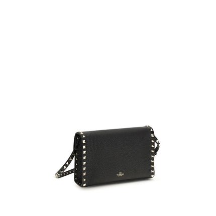 Valentino Garavani Black Calf Leather Bos Taurus Shoulder Bag