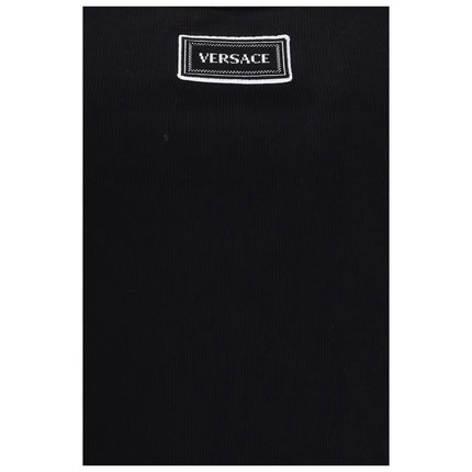 Versace Black Cotton Tank Tops