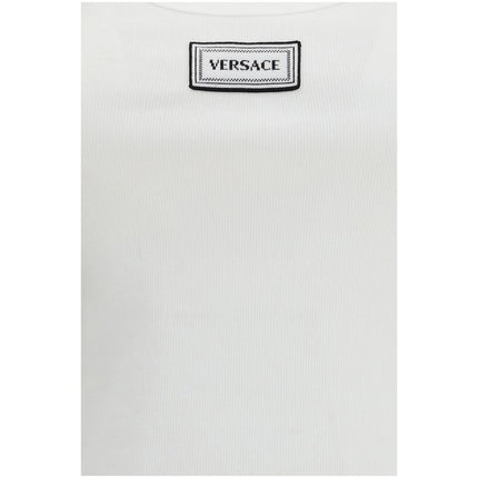 Versace White Cotton Tank Tops