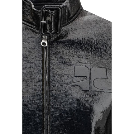 Courrèges Black Cotton Full-Length Jacket
