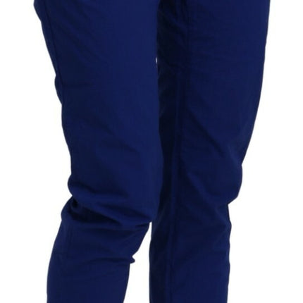 CYCLE Cotton Royal Blue High Waist Skinny Cropped Trouser Pants