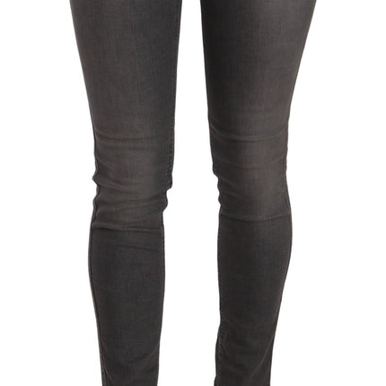 Costume National Gray Washed Low Waist Skinny Jeans