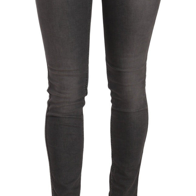 Costume National Gray Washed Low Waist Skinny Jeans