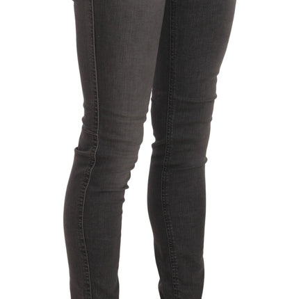 Costume National Gray Washed Low Waist Skinny Jeans