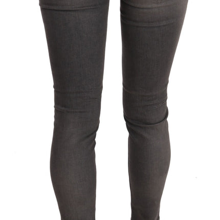 Costume National Gray Washed Low Waist Skinny Jeans