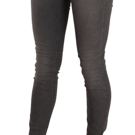 Costume National Gray Washed Low Waist Skinny Jeans