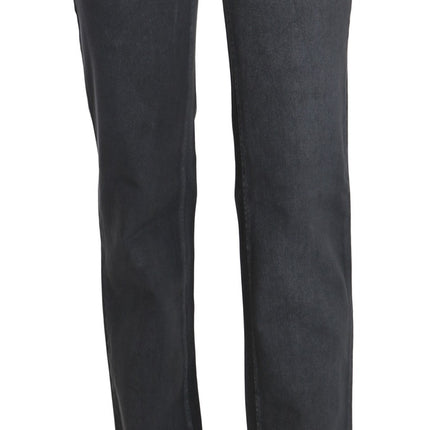 Costume National Gray Low Waist Straight Denim Pants Jeans