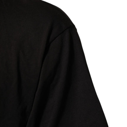 Dolce & Gabbana Black Logo Print Cotton Crew Neck T-shirt
