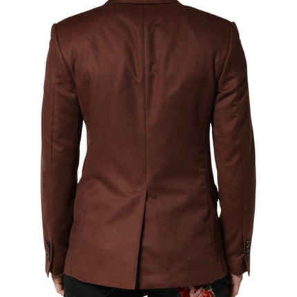Dolce & Gabbana Brown Cashmere Single Breasted Jacket Blazer