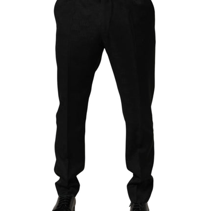 Dolce & Gabbana Black Wool Skinny Dress Formal Trouser Pants