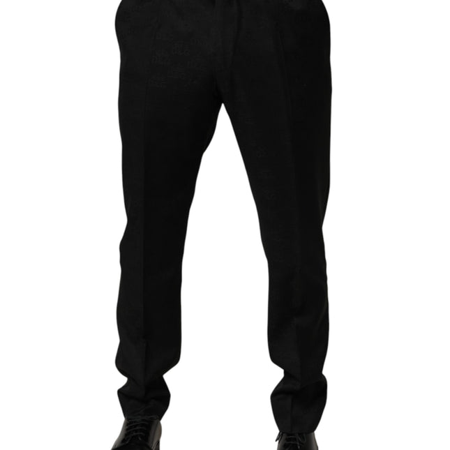 Dolce & Gabbana Black Wool Skinny Dress Formal Trouser Pants