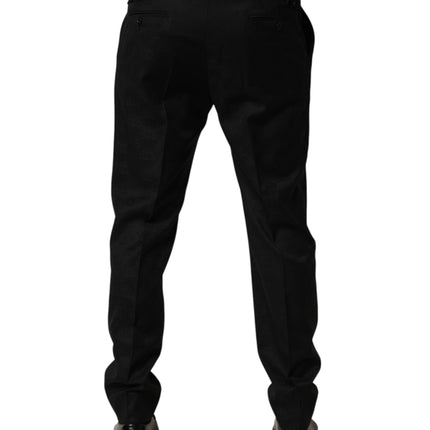 Dolce & Gabbana Black Wool Skinny Dress Formal Trouser Pants