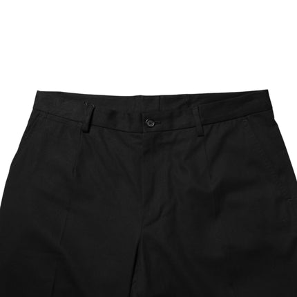 Dolce & Gabbana Black Cotton Skinny Dress Cargo Trouser Pants