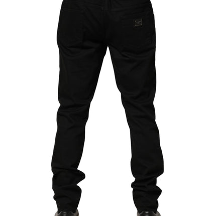 Dolce & Gabbana Black Sacred Heart Skinny Men Denim Jeans
