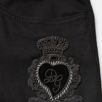 Dolce & Gabbana Black Sacred Heart Skinny Men Denim Jeans