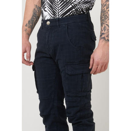 Gas Blue Cotton Cargo Pants