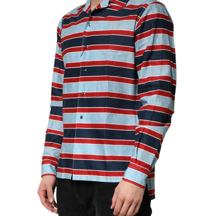 Dolce & Gabbana Multicolor Stripes Cotton Men Button Down Shirt