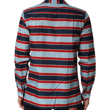 Dolce & Gabbana Multicolor Stripes Cotton Men Button Down Shirt