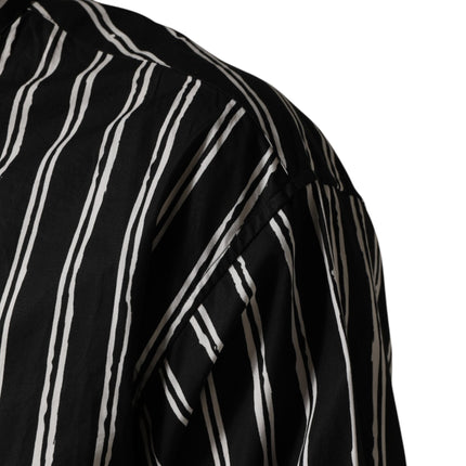 Dolce & Gabbana Black Stripes Cotton Men Formal Dress Shirt