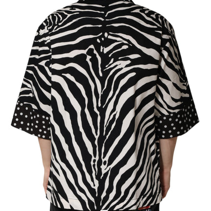 Dolce & Gabbana Black White Zebra ButtonDown Oversize Shirt