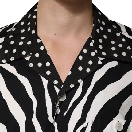 Dolce & Gabbana Black White Zebra ButtonDown Oversize Shirt