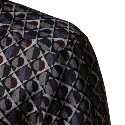 Dolce & Gabbana Multicolor Patterned Collared GOLD Men Dress Shirt