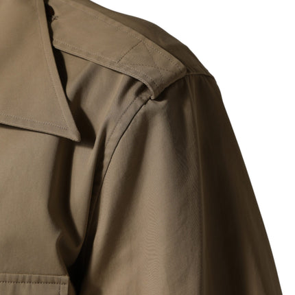 Dolce & Gabbana Brown Pin Up Short Sleeves Men Casual Shirt