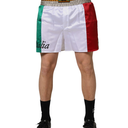 Dolce & Gabbana Multicolor Italia Polyester Bermuda Shorts