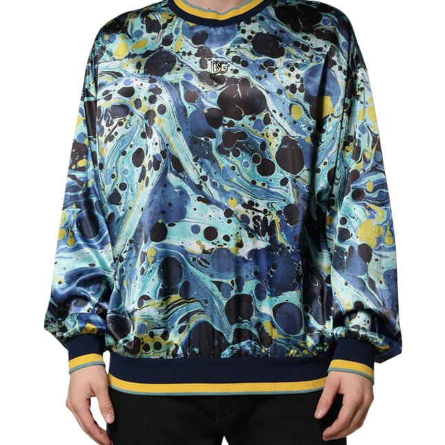 Dolce & Gabbana Multicolor Marble Print Pullover Sweater